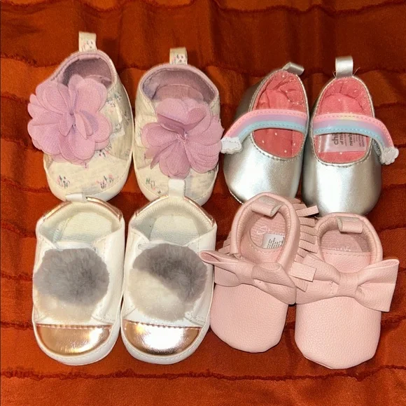 Carter's Pink, Silver, and Cream Baby Shoes Collection - Picture 1 of 2